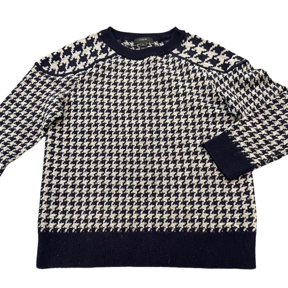 Houndstooth Sweater Merino Wool 